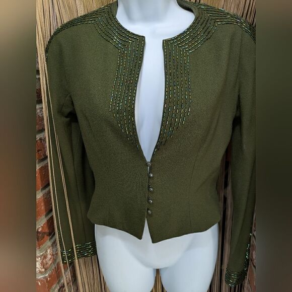 1970s Jonathan Hitchcock For Reuben Thomas Vintage Silk beaded military jacket - Picture 7 of 11